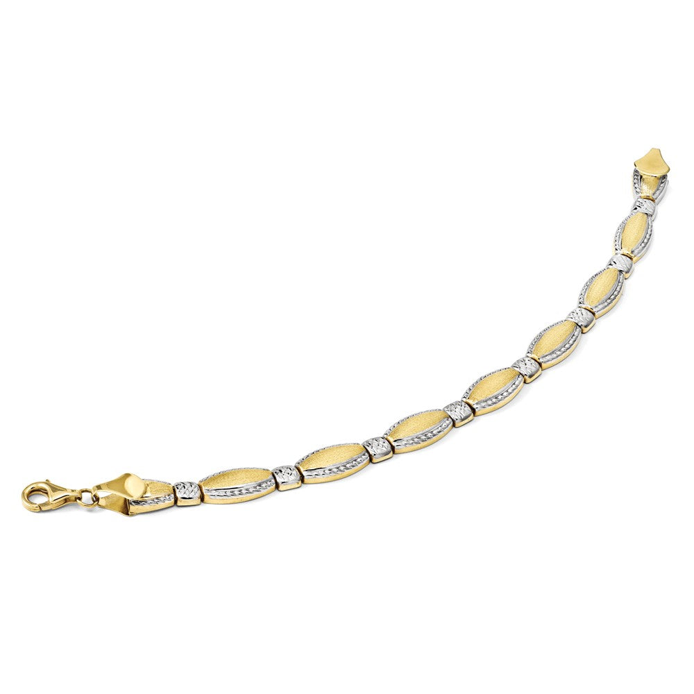 7 Zoll 10K mit Rhodium Diamantiert Armband