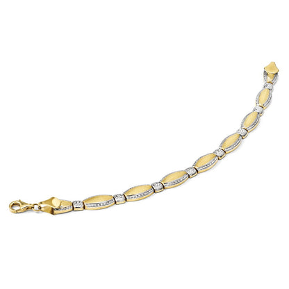 7 Zoll 10K mit Rhodium Diamantiert Armband