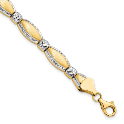 7 Zoll 10K mit Rhodium Diamantiert Armband