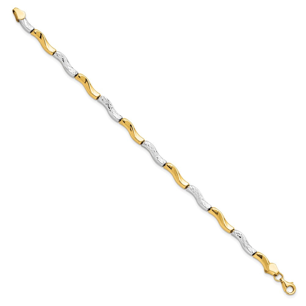 7 Zoll 10K Gold mit Rhodium Diamantiert Armband