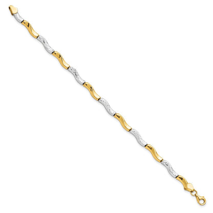 7 Zoll 10K Gold mit Rhodium Diamantiert Armband