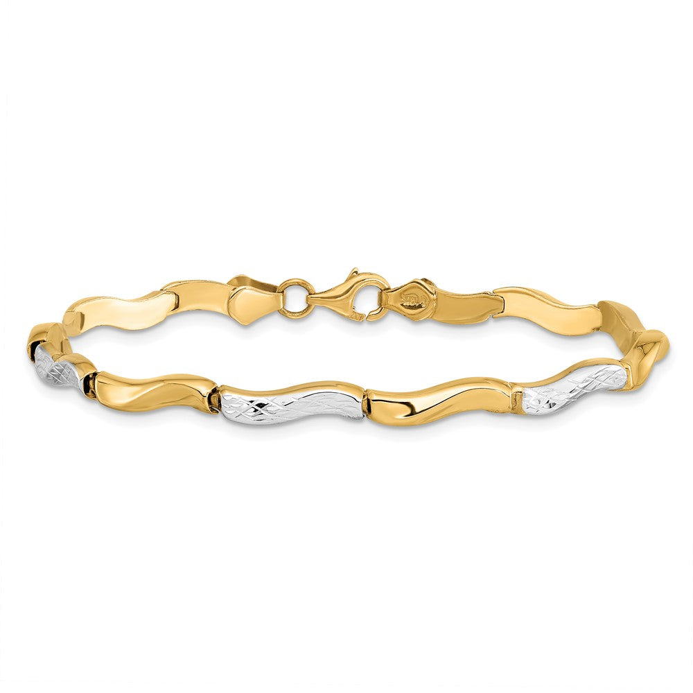 7 Zoll 10K Gold mit Rhodium Diamantiert Armband