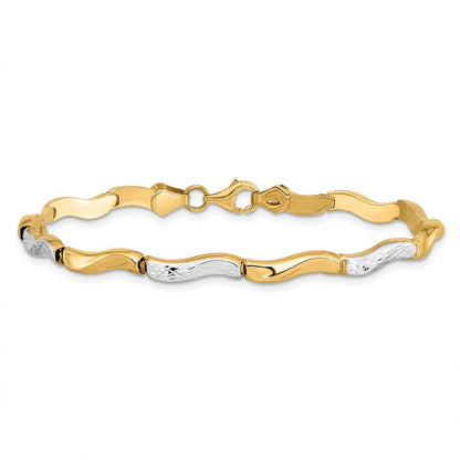 7 Zoll 10K Gold mit Rhodium Diamantiert Armband