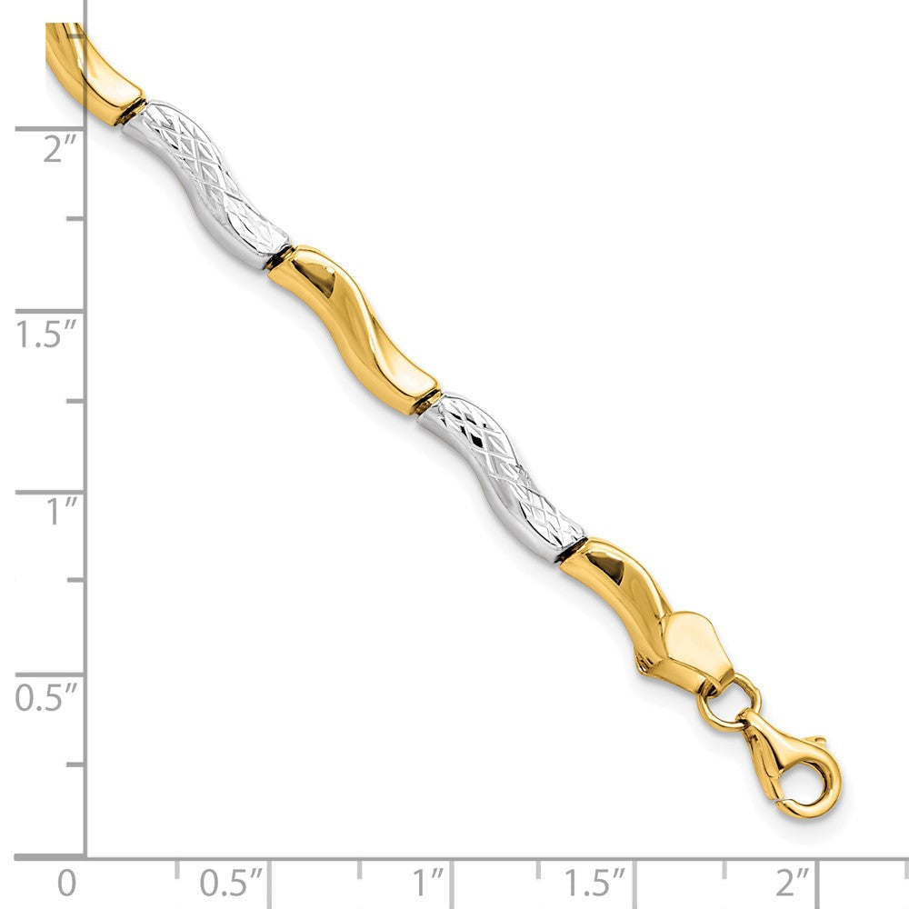 7 Zoll 10K Gold mit Rhodium Diamantiert Armband