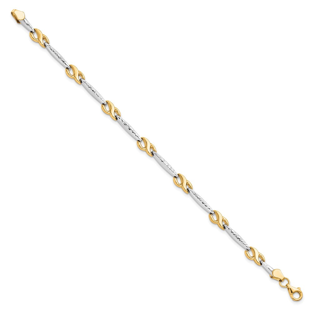 10K Gelb Rhodium Diamantiert Armband