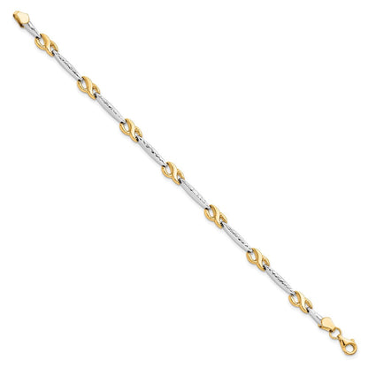 10K Gelb Rhodium Diamantiert Armband