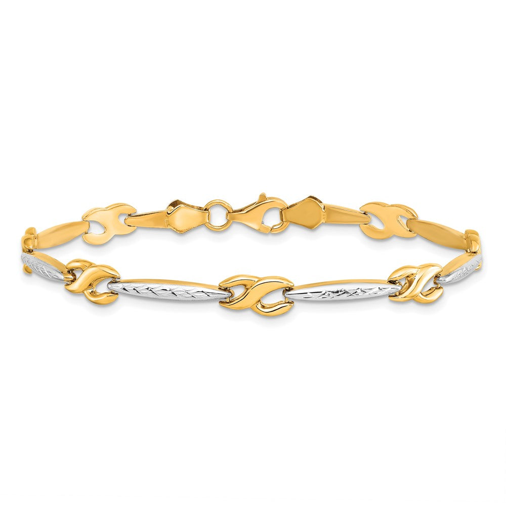 10K Gelb Rhodium Diamantiert Armband