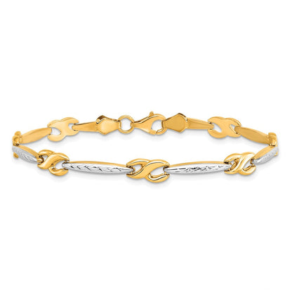 10K Gelb Rhodium Diamantiert Armband