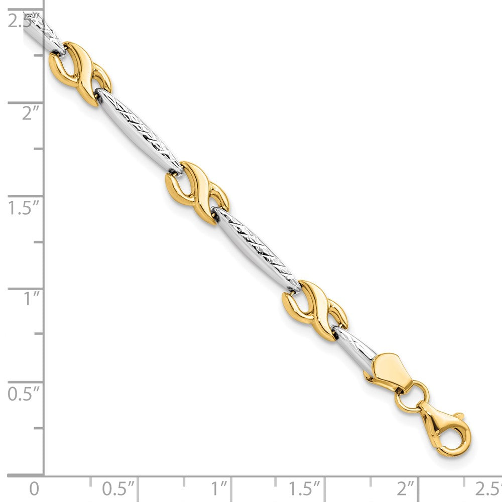 10K Gelb Rhodium Diamantiert Armband