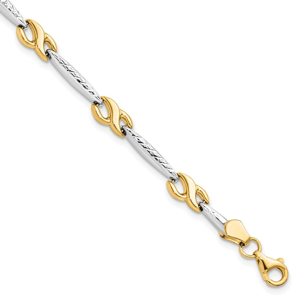 10K Gelb Rhodium Diamantiert Armband
