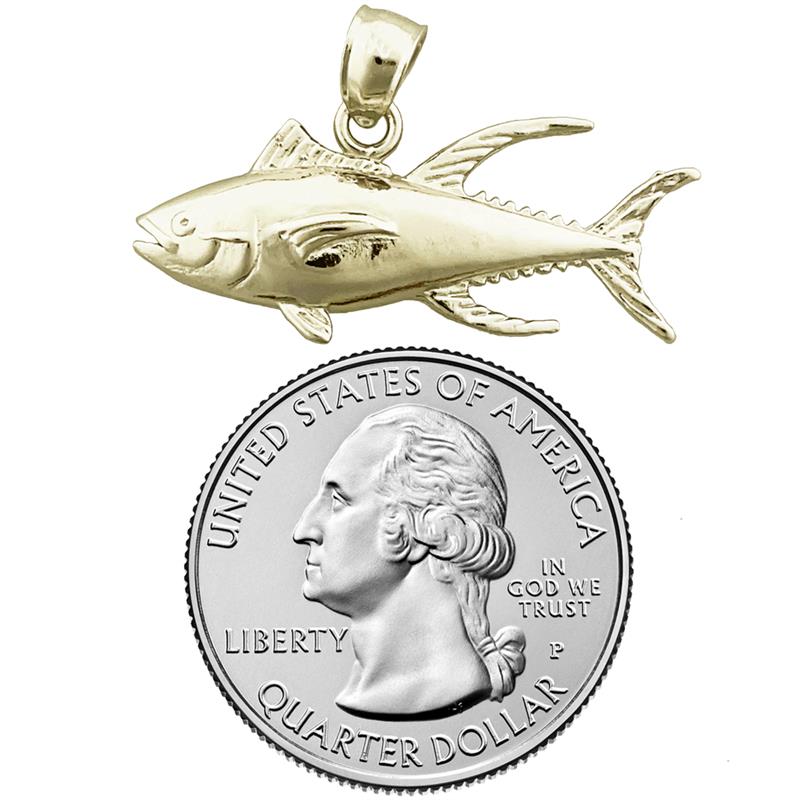 14K Gold 28MM Thunfisch-Anhänger