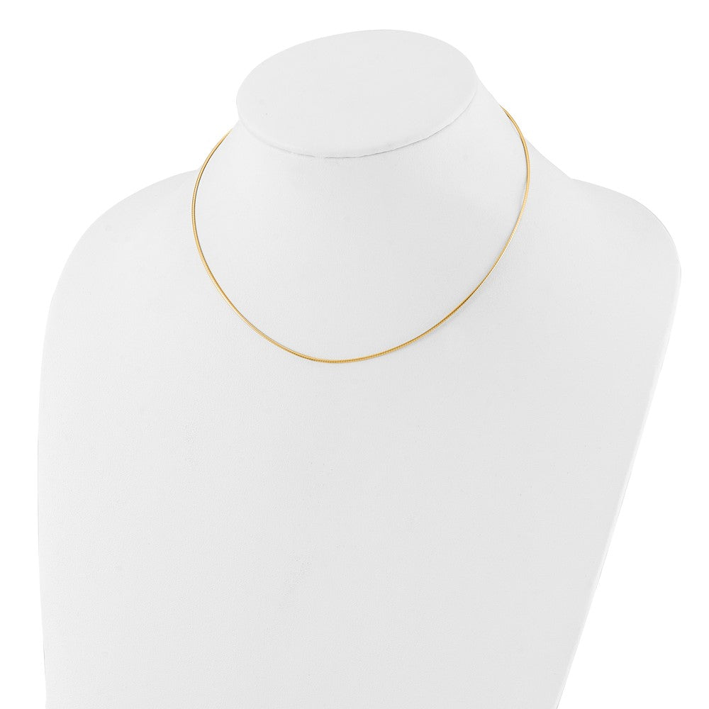 10K Gelbgold 1mm Schlange Draht Halskette