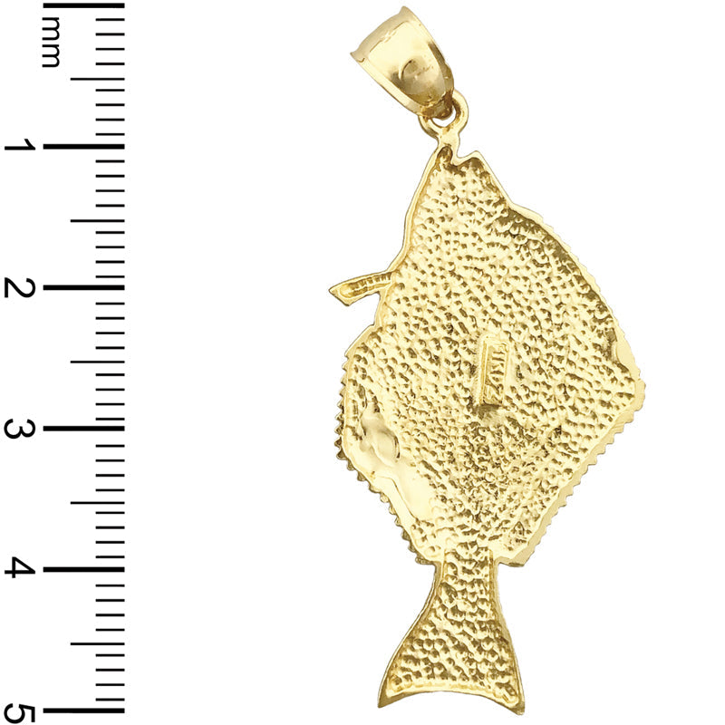 14K Gold Heilbutt-Anhänger