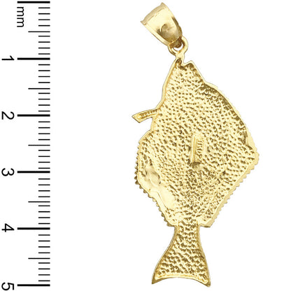 14K Gold Heilbutt-Anhänger