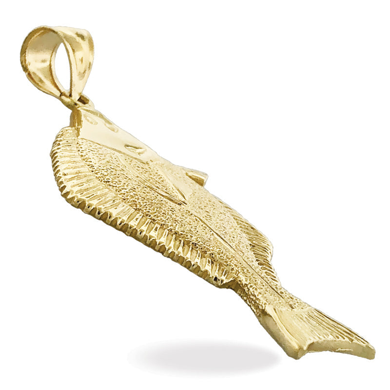 14K Gold Heilbutt-Anhänger
