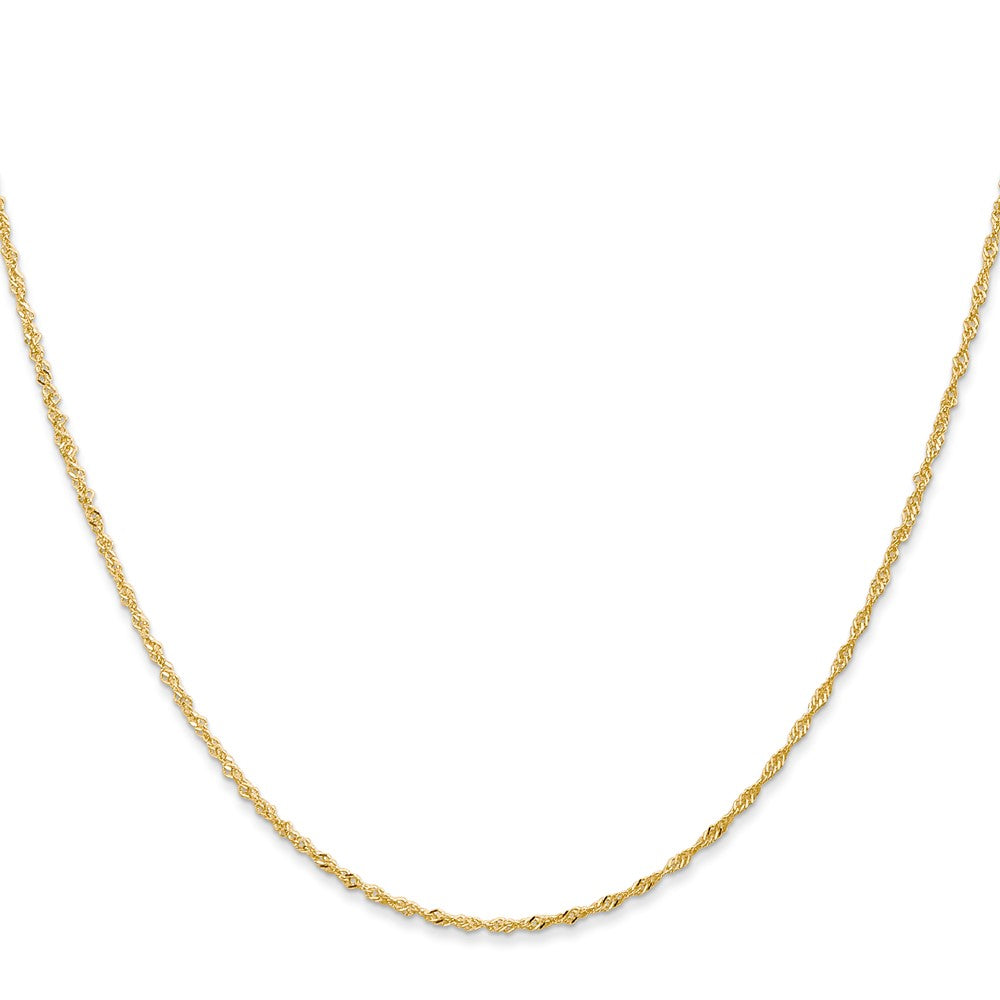 14K 1mm Singapurkette mit Federring Verschluss Halskette