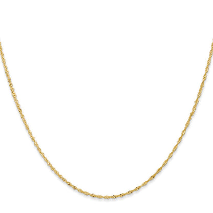 14K 1mm Singapurkette mit Federring Verschluss Halskette
