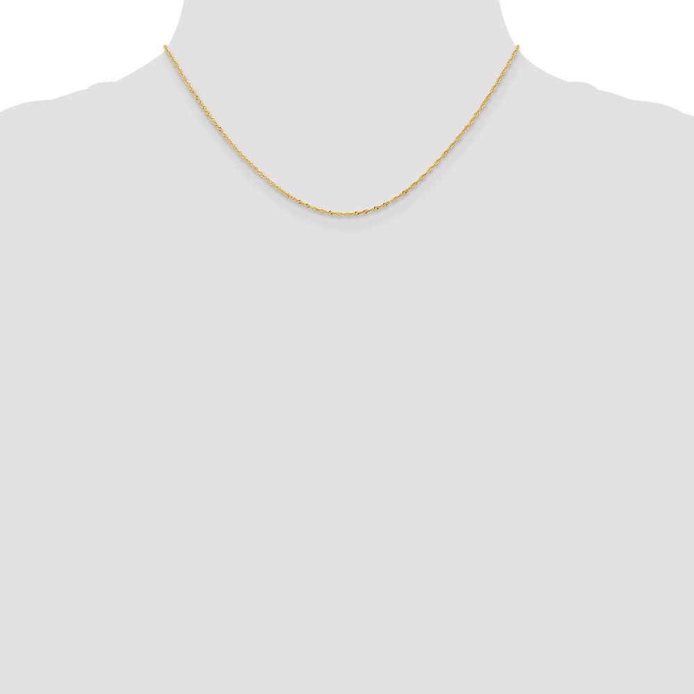 14K 1mm Singapurkette mit Federring Verschluss Halskette