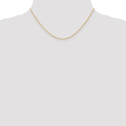 14K 1mm Singapurkette mit Federring Verschluss Halskette