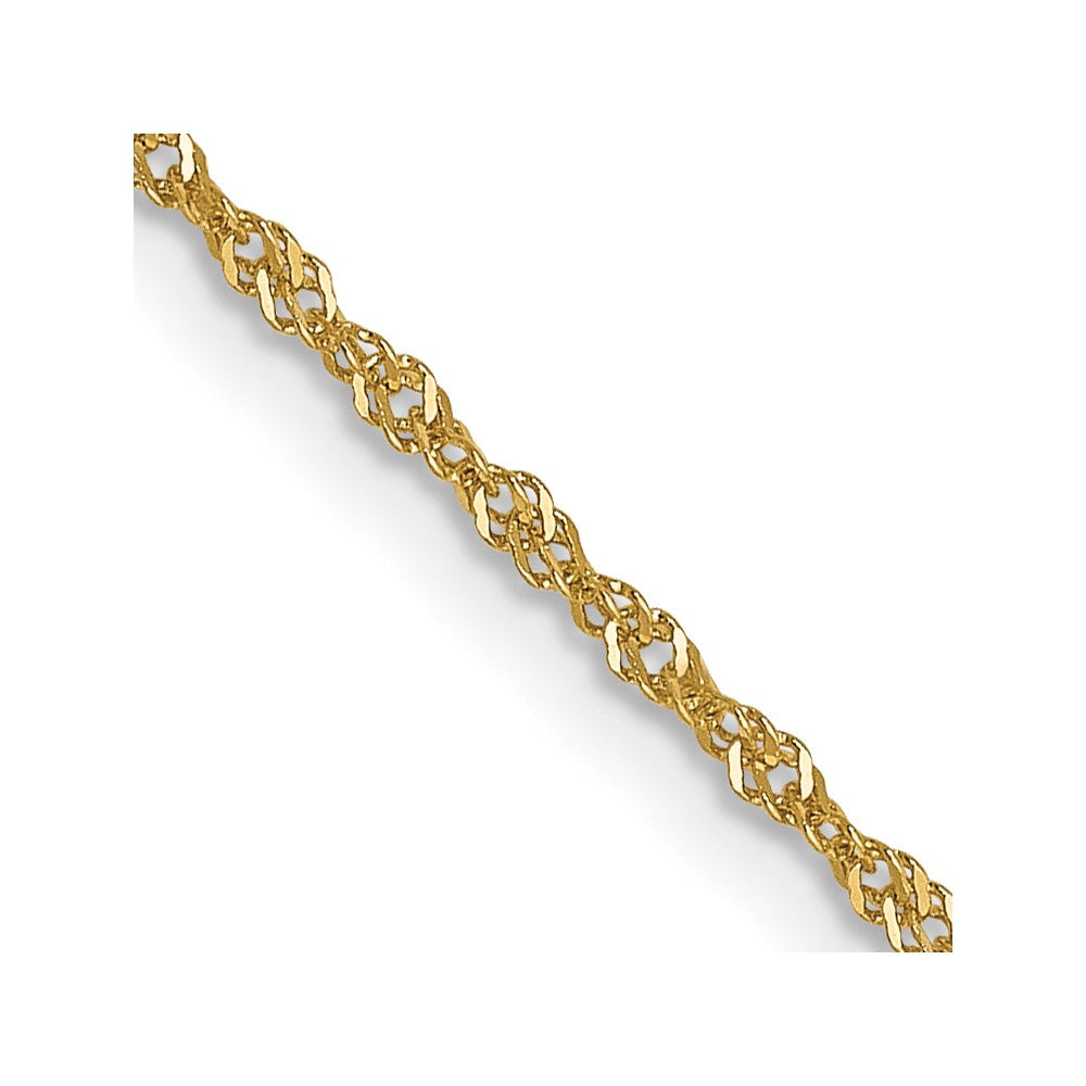 14K 1mm Singapurkette mit Federring Verschluss Halskette