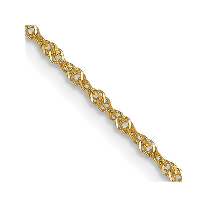 14K 1mm Singapurkette mit Federring Verschluss Halskette