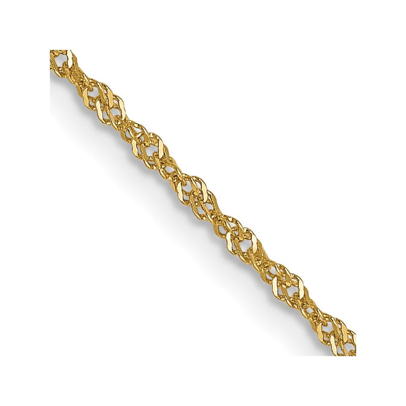14K 1mm Singapurkette mit Federring Verschluss Halskette