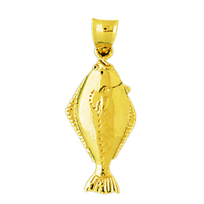14K Gold Anhänger Fisch mit vertikaler Sohle
