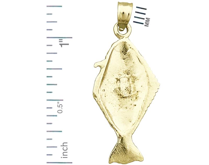 14K Gold Anhänger Fisch mit vertikaler Sohle
