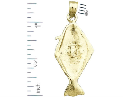 14K Gold Anhänger Fisch mit vertikaler Sohle