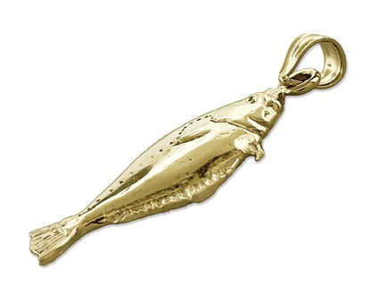 14K Gold Anhänger Fisch mit vertikaler Sohle