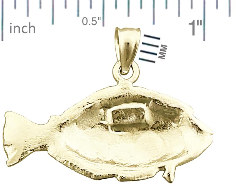 14K Gold Horizontaler Sole-Fisch-Anhänger