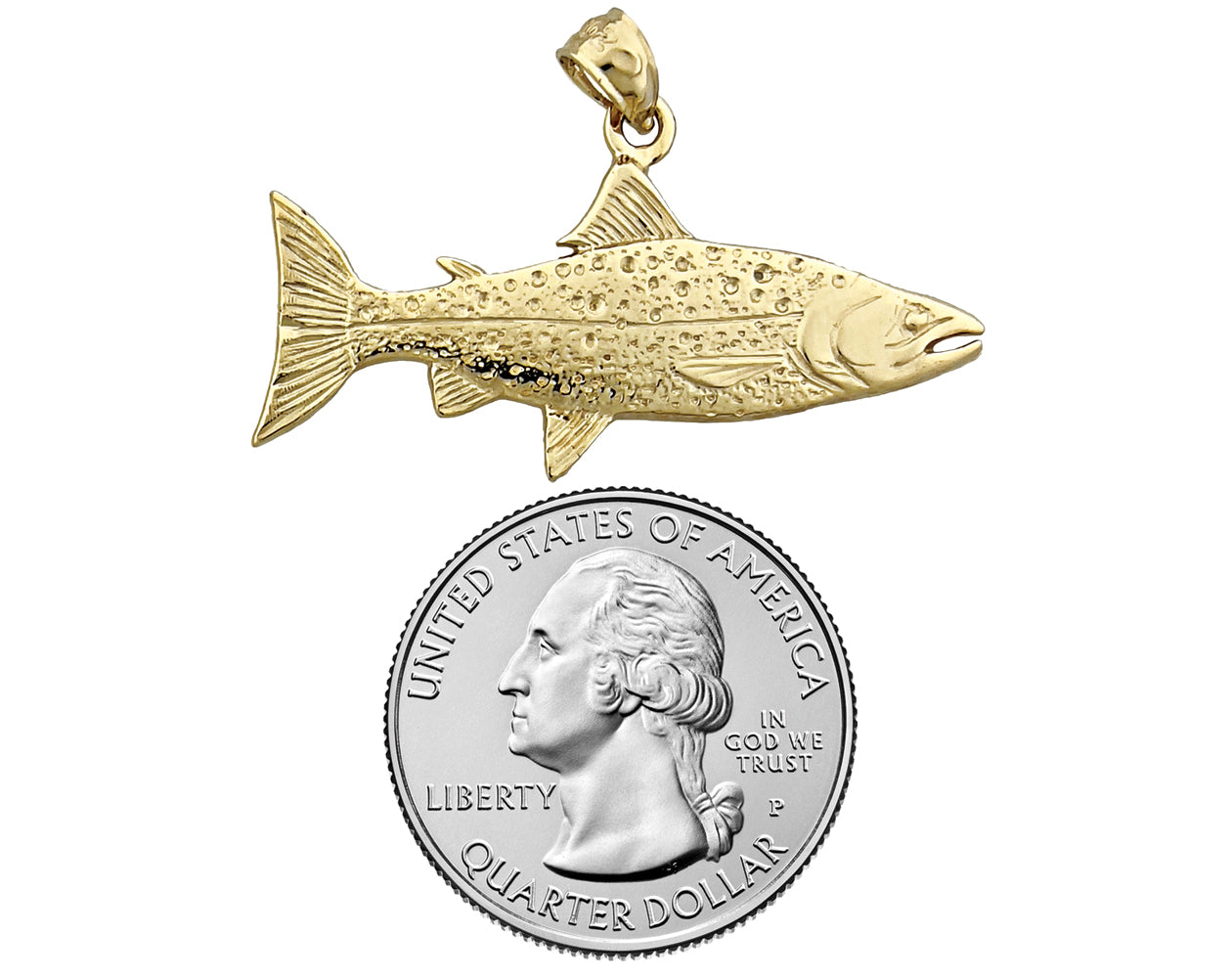 750 Gold 38 mm Lachs-Anhänger