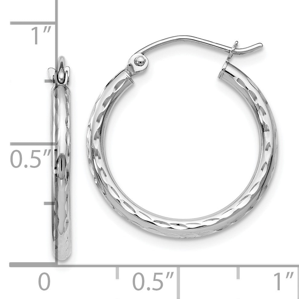 14K Weißgold Klappbar Creolen