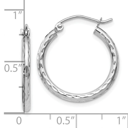 14K Weißgold Klappbar Creolen