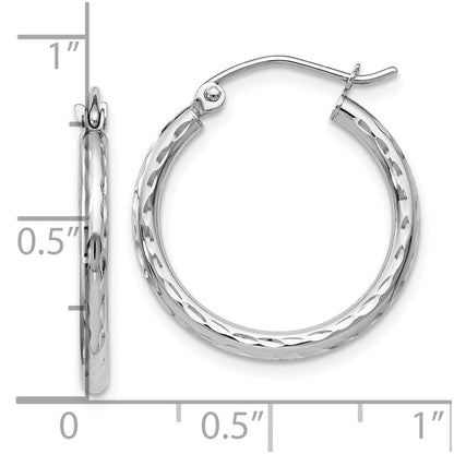 14K Weißgold Klappbar Creolen