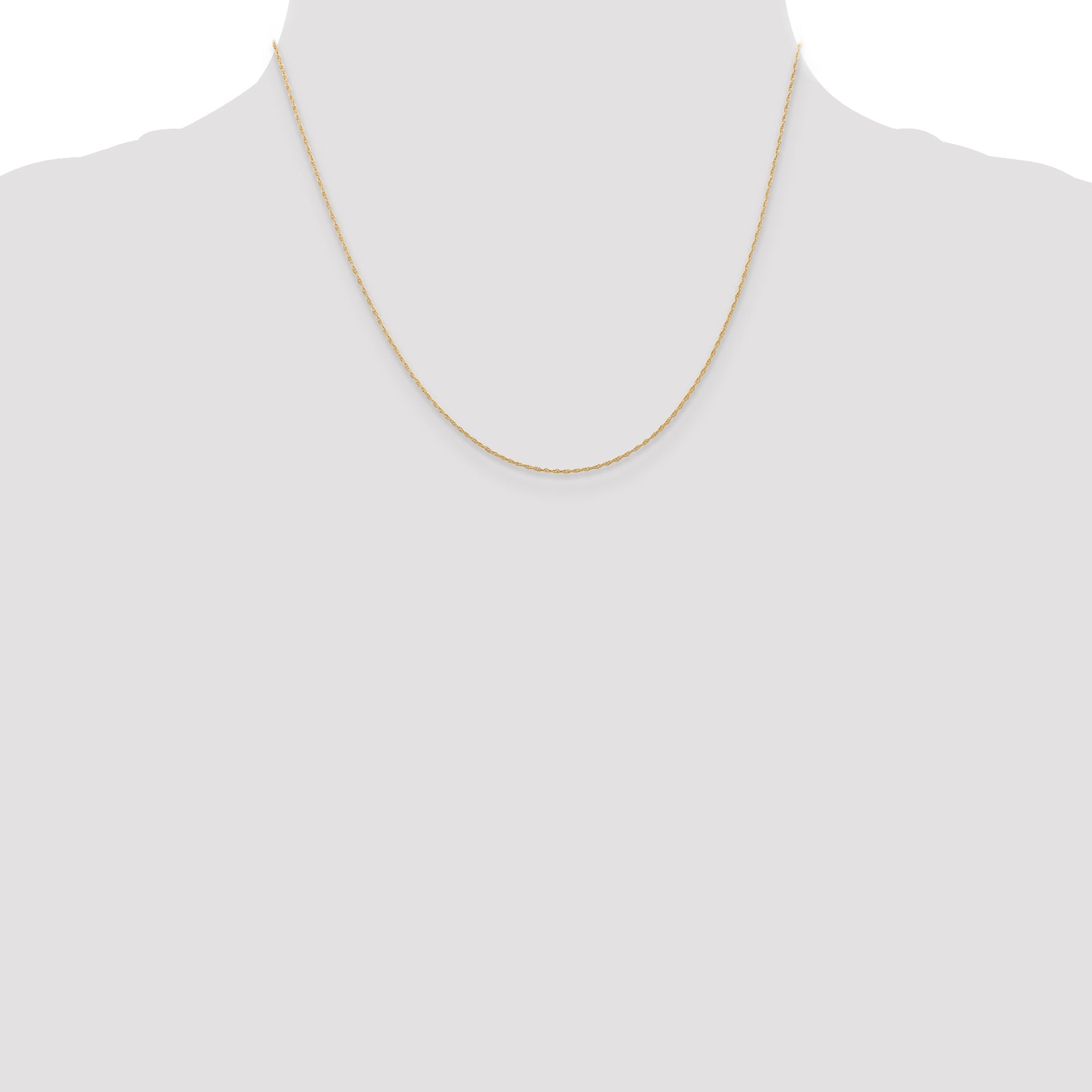 14K Gelbgold Carded.5mm Ankerkette Kordel mit Federring Verschluss Halskette