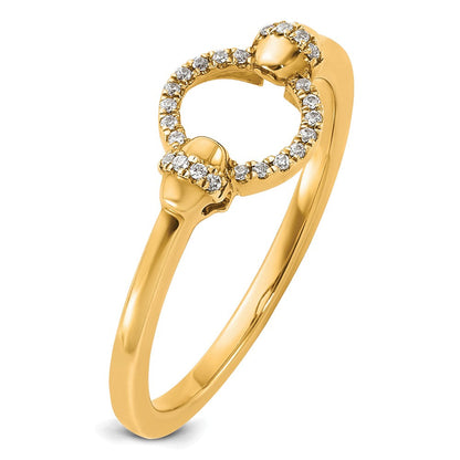 14K Gelbgold Diamant-Modering mit offenem Kreis, poliert