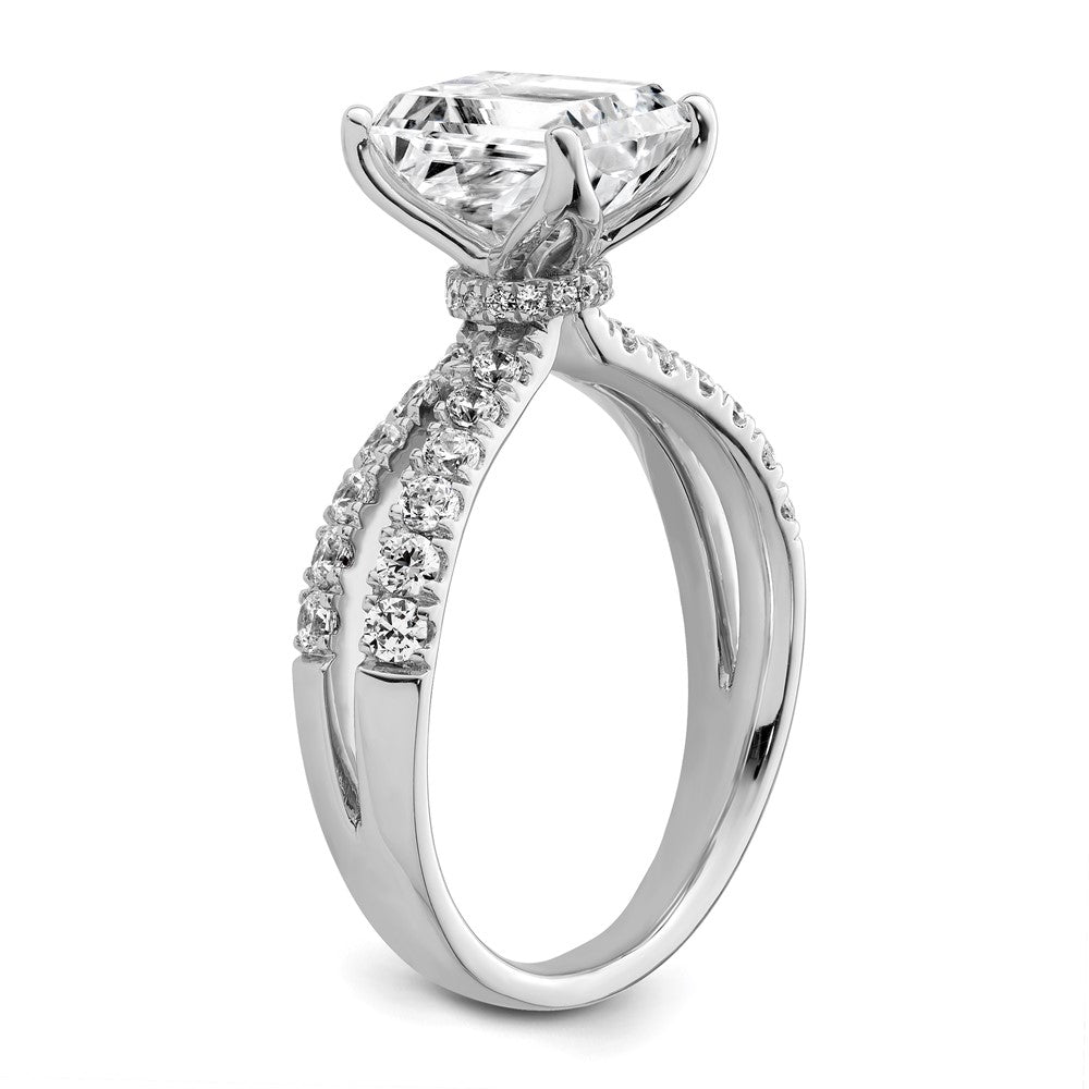 True Origin 14K Weißgold 2 5/8K Labor gezüchteter Diamant VS+ F+ Komplett Radiant-Verlobungsring