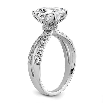 True Origin 14K Weißgold 2 5/8K Labor gezüchteter Diamant VS+ F+ Komplett Radiant-Verlobungsring