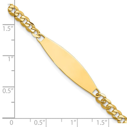 14K Gelbgold Poliert Massiv Kette/solid Platte Flach Panzer Glieder 29.5x8mm Platte Id Armband