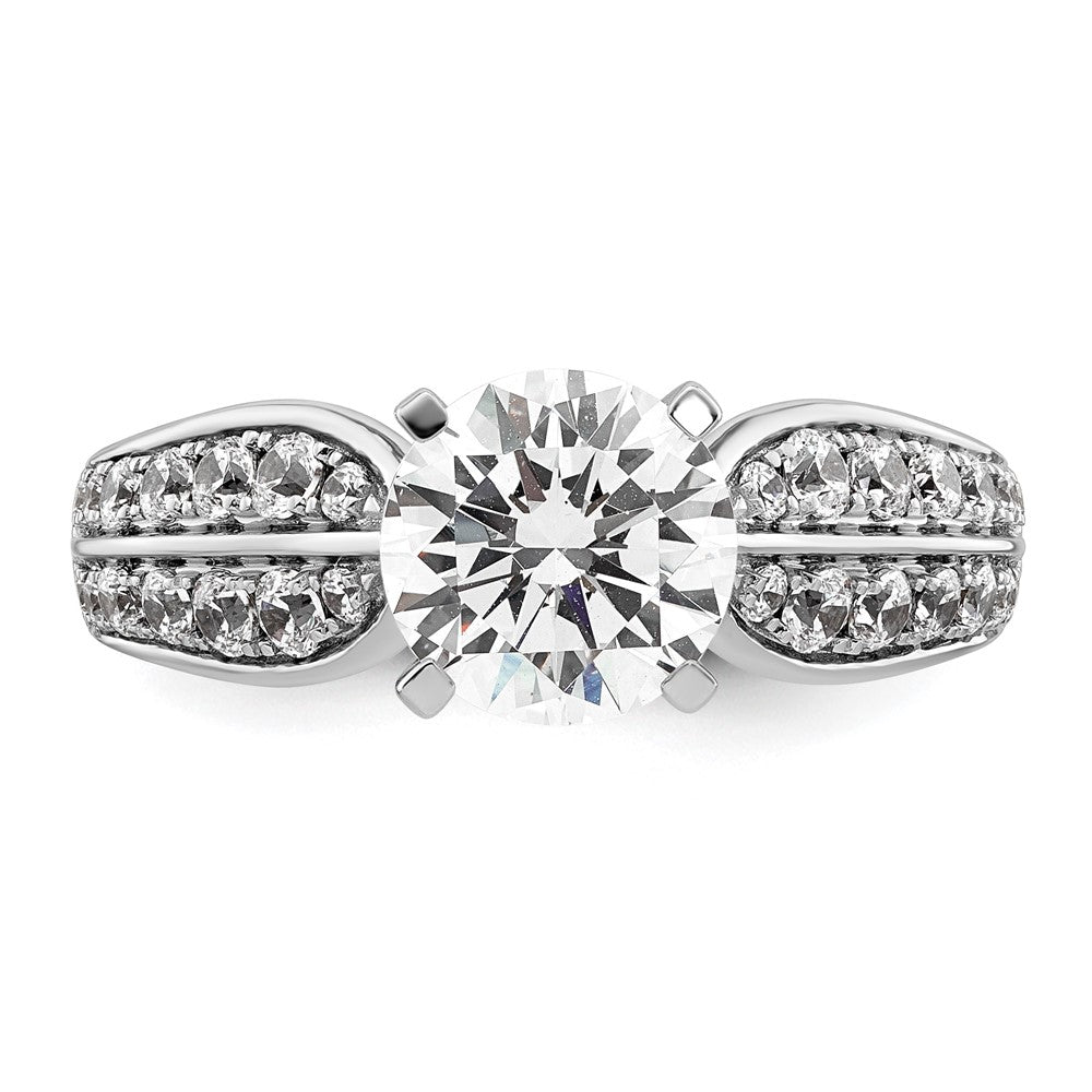14K Weißgold Verlobungsring mit 2 1/8K rund geschliffenen, zertifizierten, im Labor gezüchteten Diamanten, VS/SI+ G+