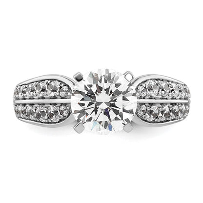 14K Weißgold Verlobungsring mit 2 1/8K rund geschliffenen, zertifizierten, im Labor gezüchteten Diamanten, VS/SI+ G+