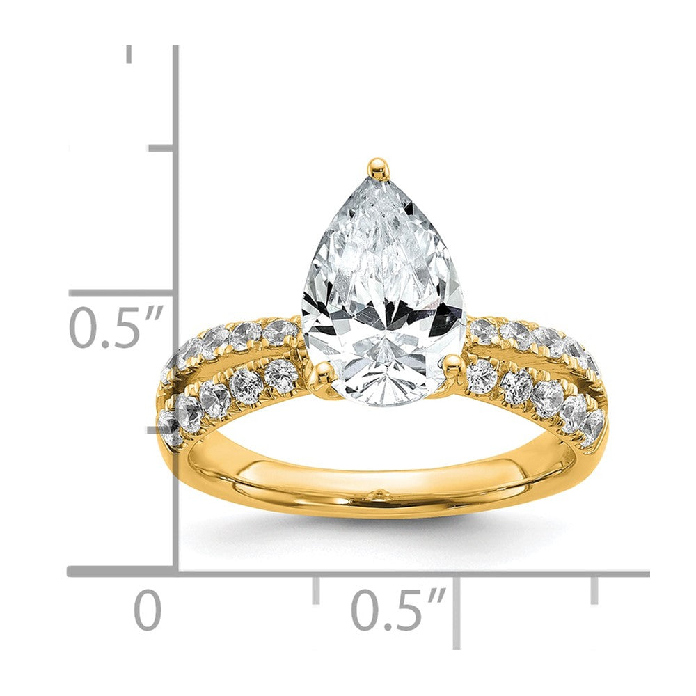 True Origin 14K Gelbgold Verlobungsring mit 2,625 ct. im Birnenschliff, laborgezüchteter Diamant, VS+ F+, komplett gefasst