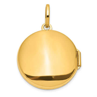 14K Gelbgold mit Rhodium Diamant Stern und Mond 20mm Rund Medaillon