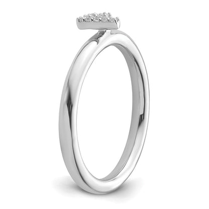 14K Weißgold Stapelbar Diamant Initiale F Größe 7 Ring