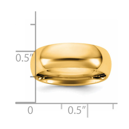 14K Gelbgold 6,5 mm Standard Komfort-Passform Ehering