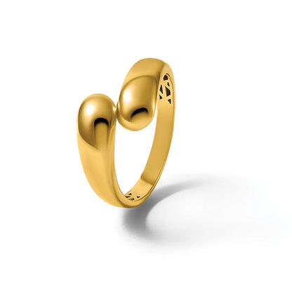 14K Gelbgold Polierter Bypass-Ring Größe 7
