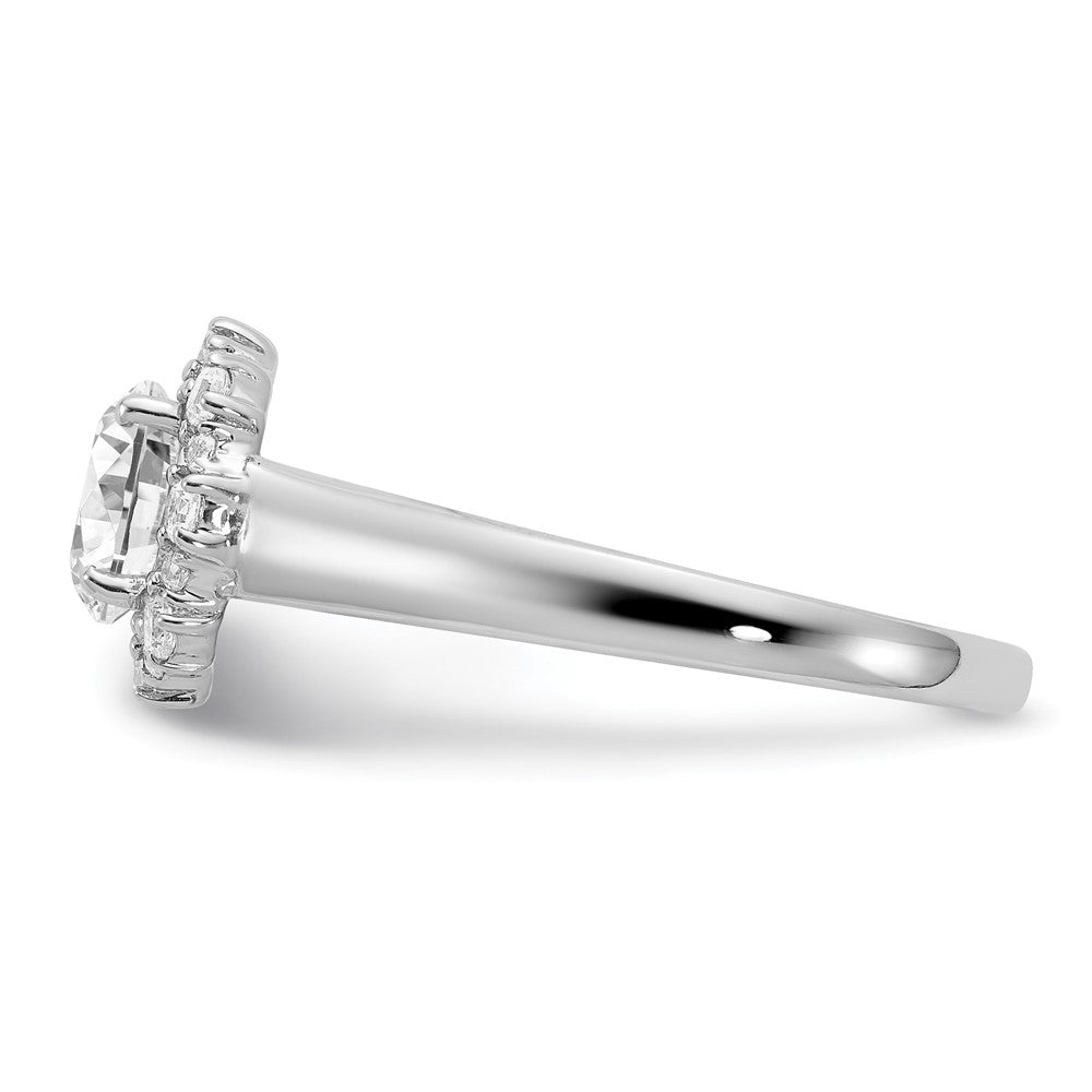 True Origin 14K Weißgold 0,25K Labor-Diamant VS+ F+ Semi-Mount Rund Halo Verlobungsring
