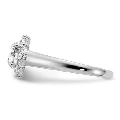 True Origin 14K Weißgold 0,25K Labor-Diamant VS+ F+ Semi-Mount Rund Halo Verlobungsring
