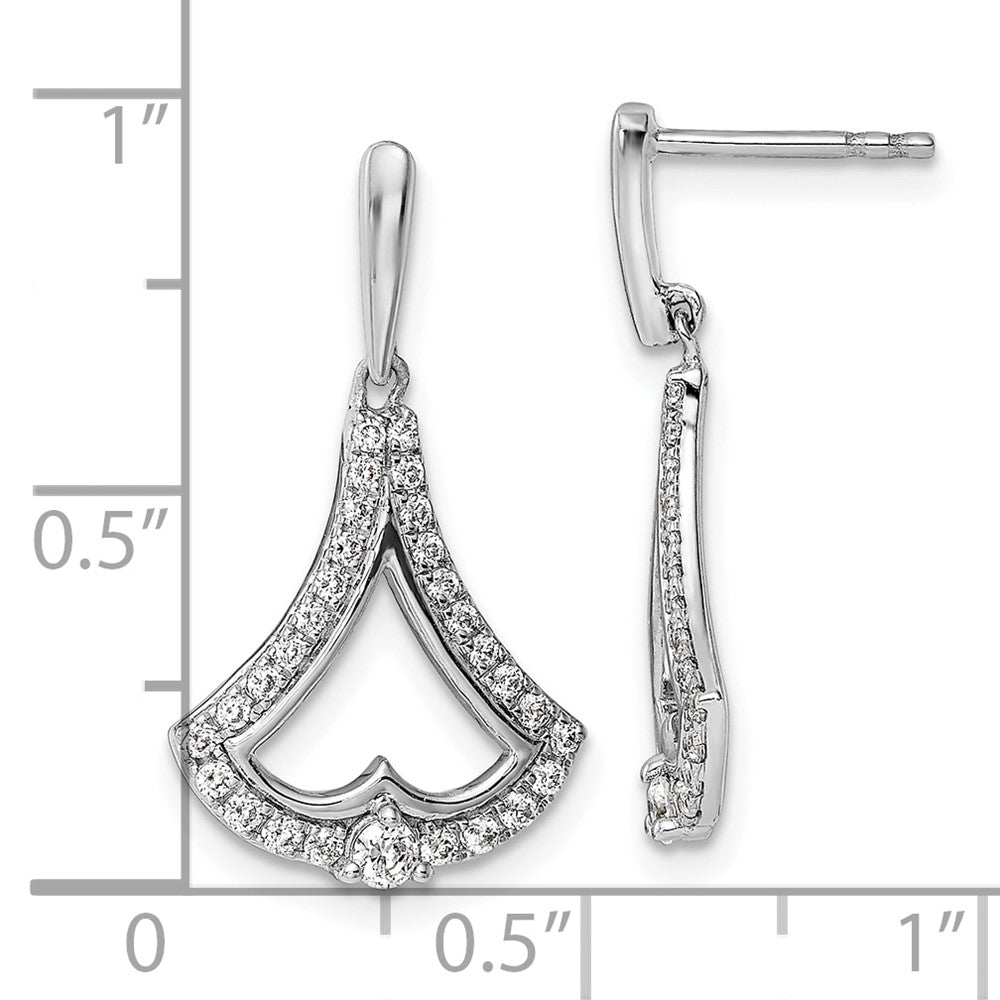 14K Weißgold Ohrhänger mit 0,5K Diamanten an Ohrsteckerverschluss